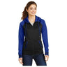 Ladies Sport-Wick Varsity Fleece Full-Zip Hooded Jacket DRI-EQUIP X-Small Black/True Royal