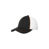 Piped Mesh Back Cap DRI-EQUIP Deep Orange/Black/White