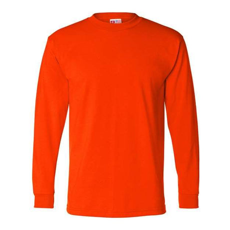 Bayside Men's USA-Made 50/50 Long Sleeve T-Shirt - Bayside 1715 Bayside Safety Orange S