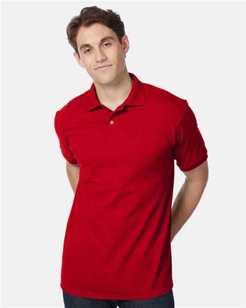 Hanes Ecosmart® Jersey Polo - Deep Red - Hanes 054X