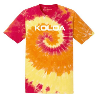 Koloa Surf Co. Youth Original Logo Tie-Dye Shirts Koloa Surf Company Youth X-Small Blaze Rainbow tie-dye / White logo