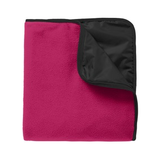 Fleece & Poly Travel Blanket My Store Dark Fuchsia/ Black