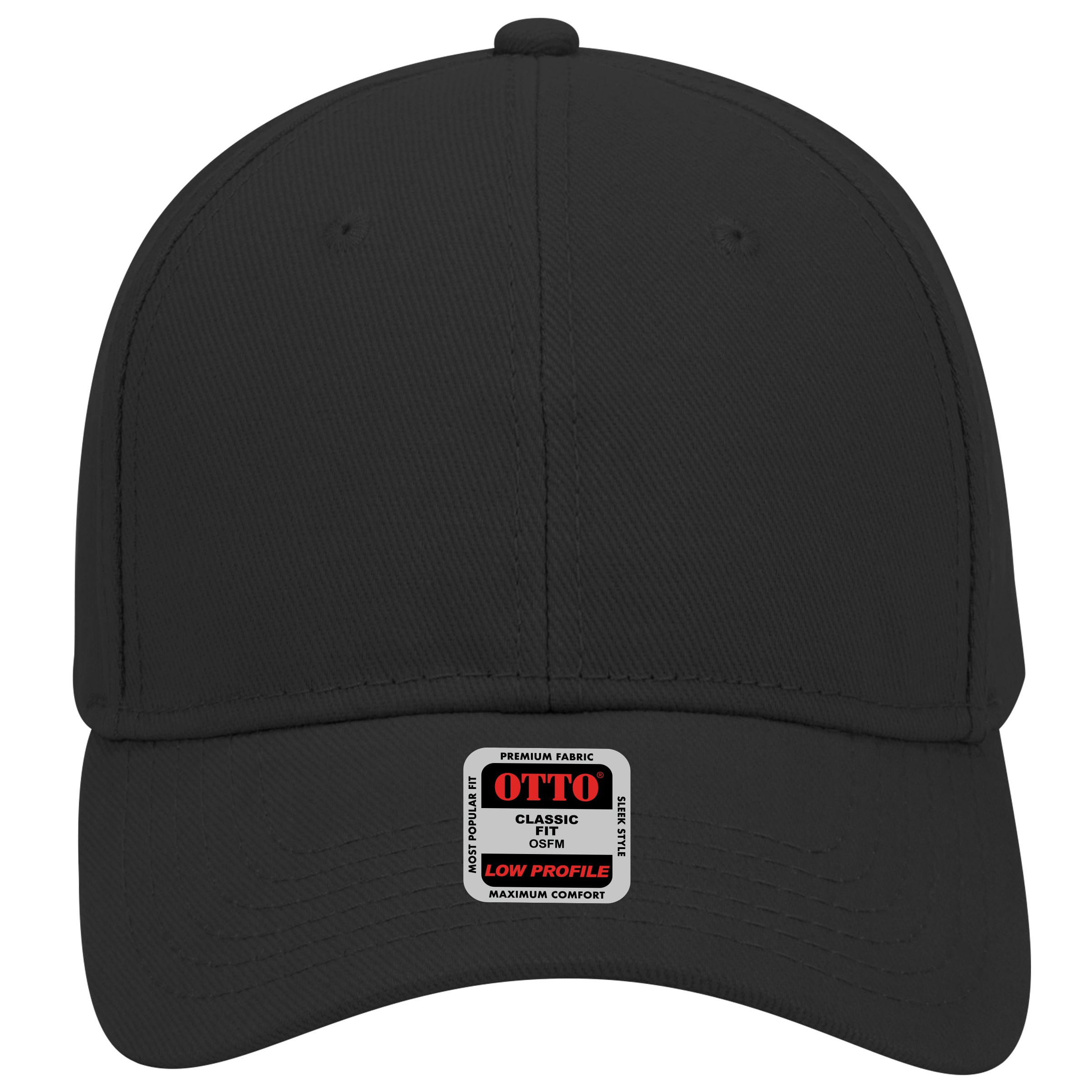 OTTO CAP 6 Panel Low Profile Baseball Cap OTTO 19-004 Otto Cap 003 - Black OSFM - Adult