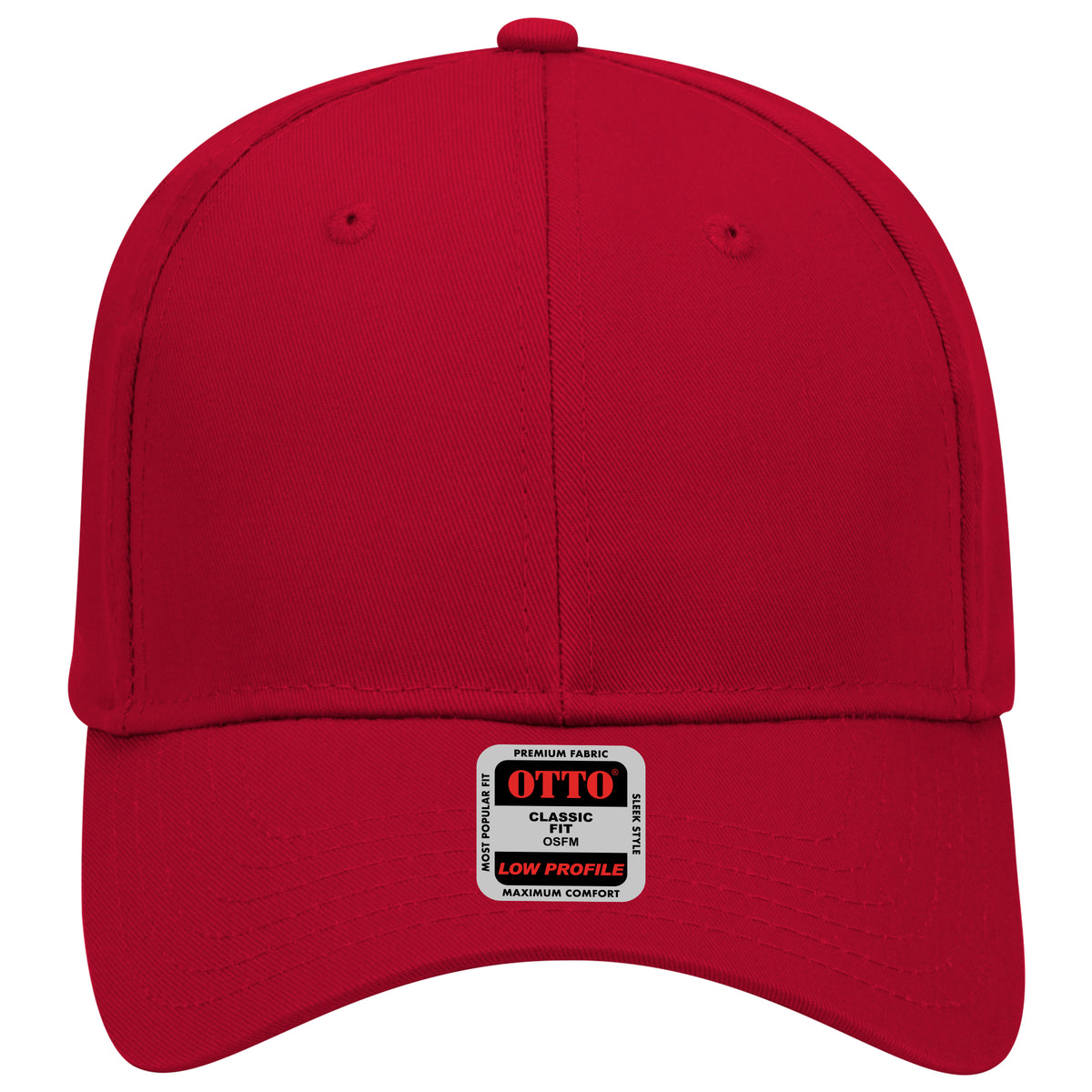 OTTO CAP 6 Panel Low Profile Baseball Cap OTTO 19-061 Otto Cap 002 - Red OSFM - Adult