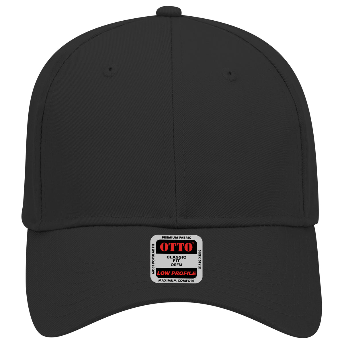 OTTO CAP 6 Panel Low Profile Baseball Cap OTTO 19-061 Otto Cap 003 - Black OSFM - Adult