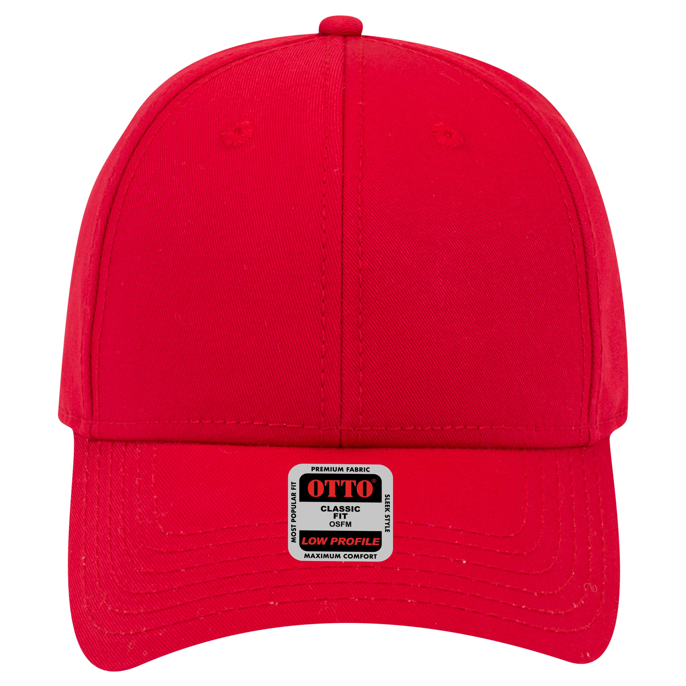 OTTO CAP 6 Panel Low Profile Baseball Cap OTTO 19-1203 Otto Cap 002 - Red OSFM - Adult