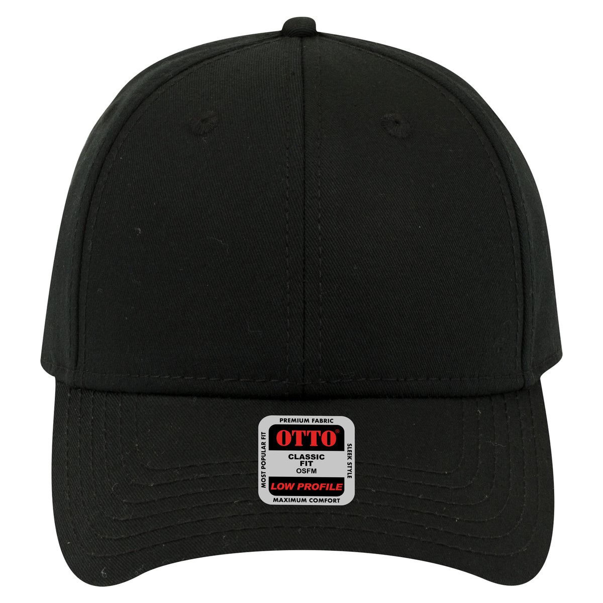 OTTO CAP 6 Panel Low Profile Baseball Cap OTTO 19-1203 Otto Cap 003 - Black OSFM - Adult