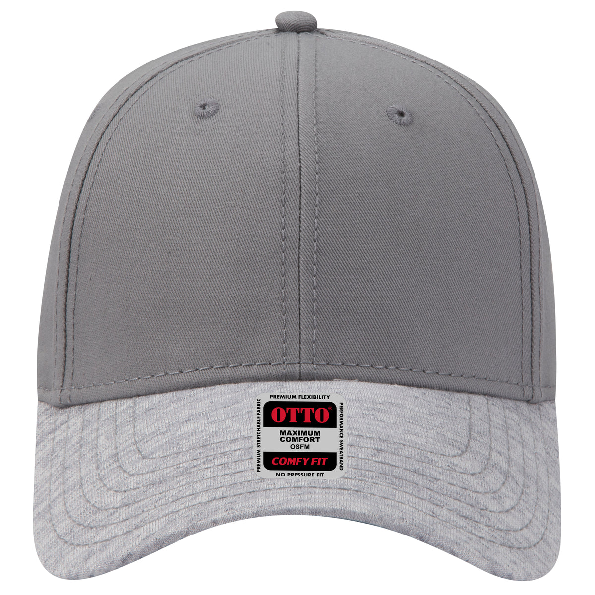 OTTO CAP "OTTO COMFY FIT" 6 Panel Low Profile Baseball Cap OTTO 19-1232 Otto Cap 7414 - Heath.Gry/Gry OSFM - Adult