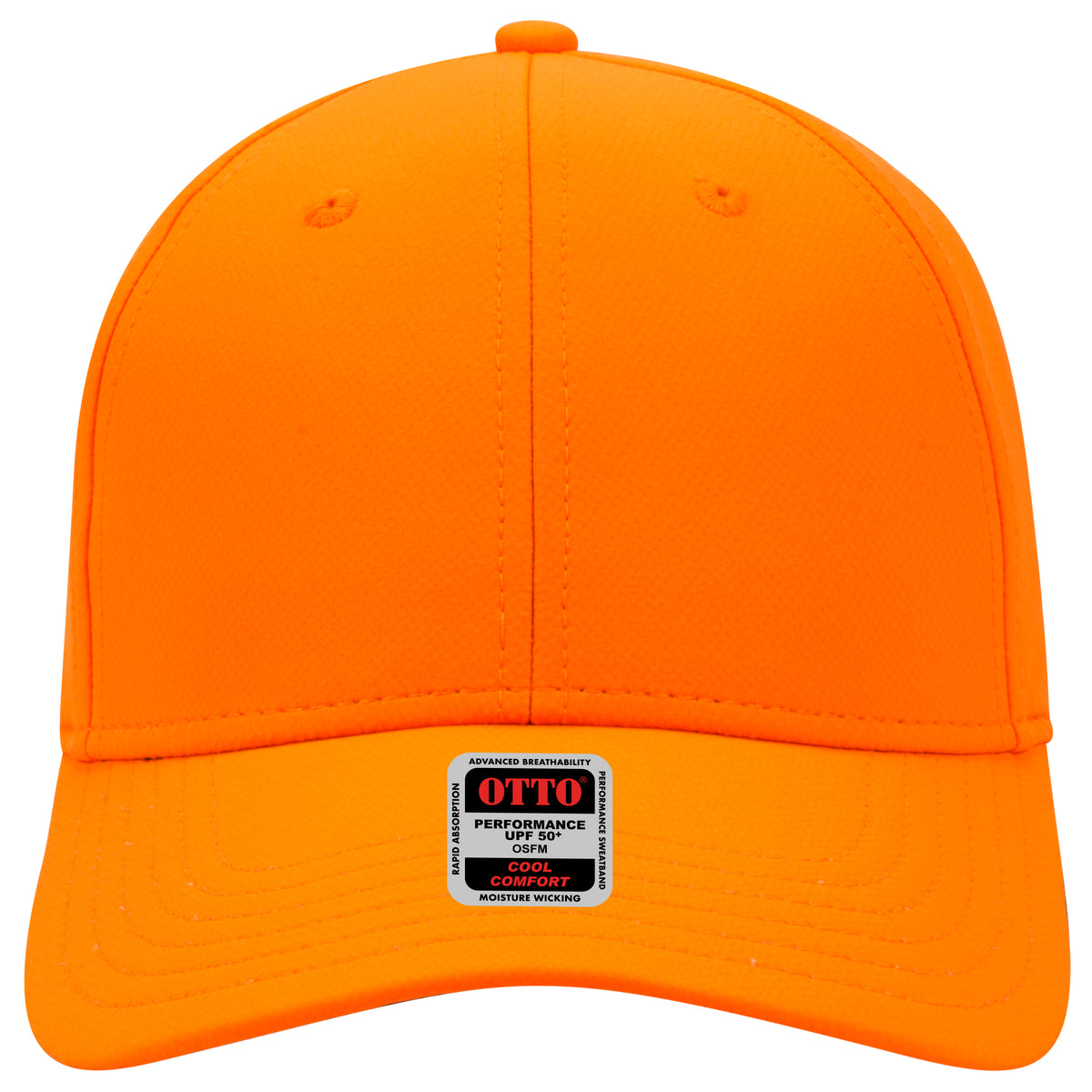 OTTO CAP UPF 50+ 6 Panel Low Profile Baseball Cap OTTO 19-1256 Otto Cap 009 - N. Orange OSFM - Adult