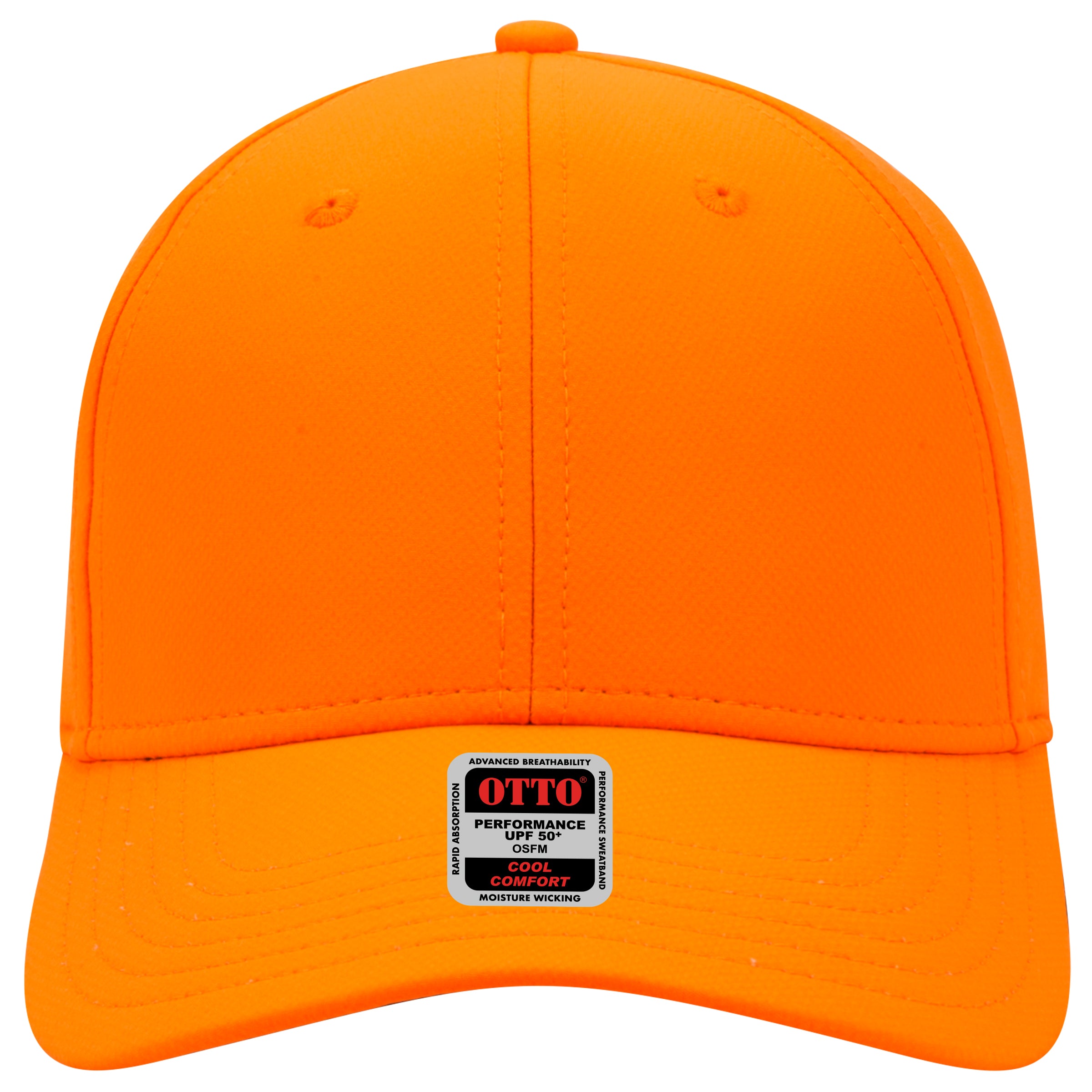 OTTO CAP UPF 50+ 6 Panel Low Profile Baseball Cap OTTO 19-1256 Otto Cap 009 - N. Orange OSFM - Adult