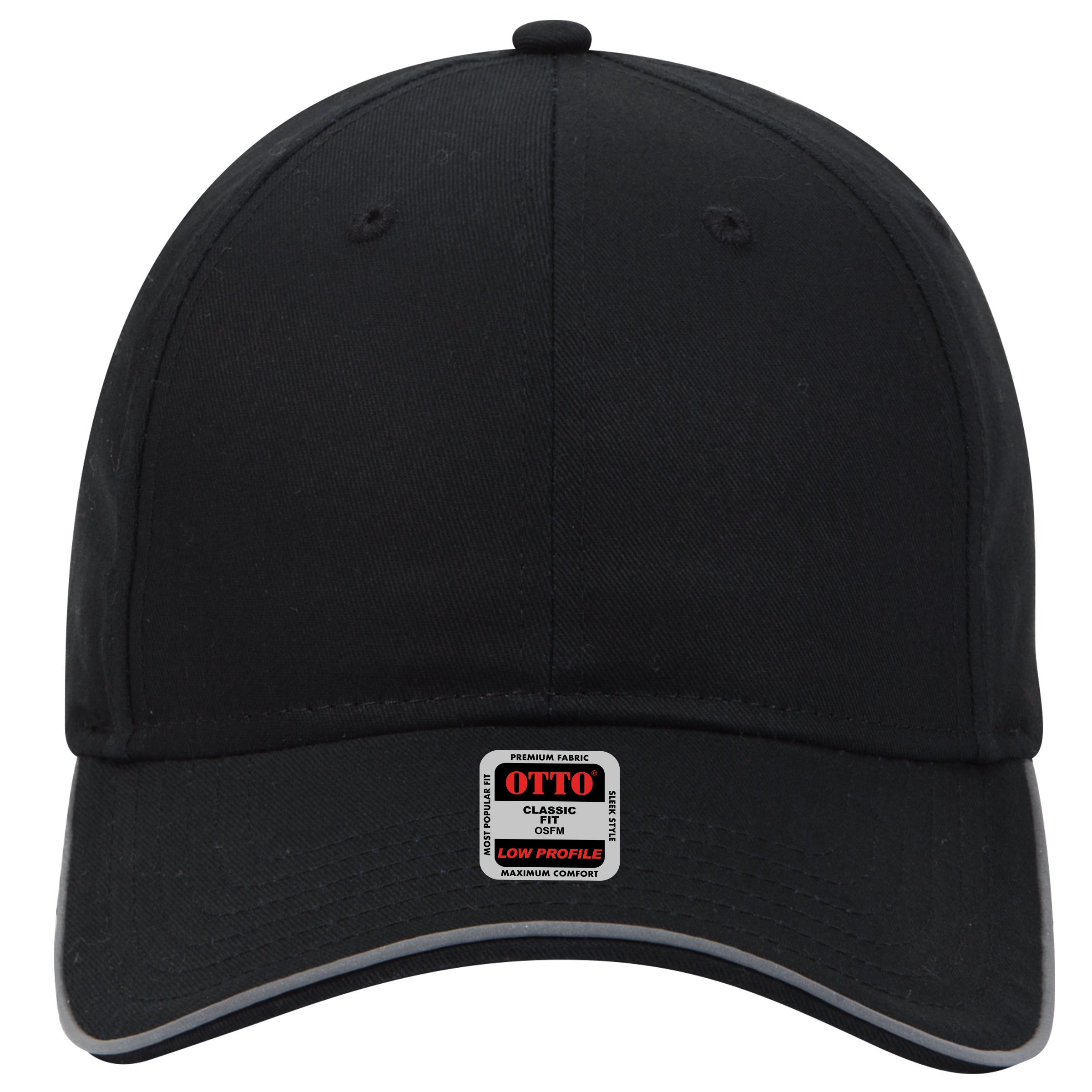 OTTO CAP Reflective 6 Panel Low Profile Baseball Cap OTTO 19-1261 Otto Cap 003 - Black OSFM - Adult