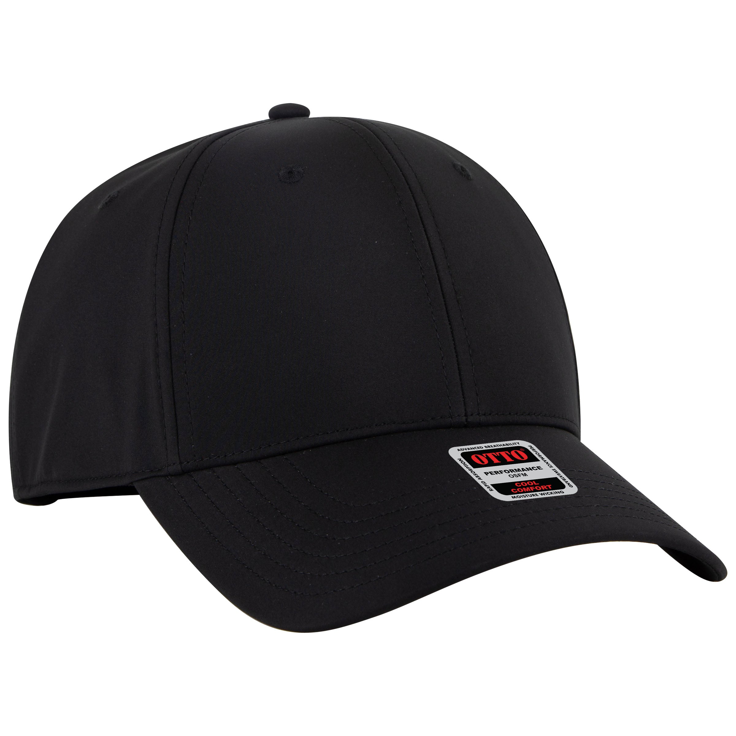 OTTO CAP 6 Panel Low Profile Style Baseball Cap OTTO 19-2 Otto Cap 003B - Black OSFM - Adult