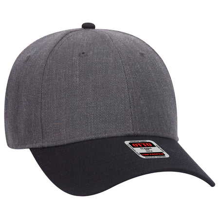 OTTO CAP 6 Panel Low Profile Baseball Cap OTTO 19-208 Otto Cap 0380 - Blk/Hthr. Blk OSFM - Adult