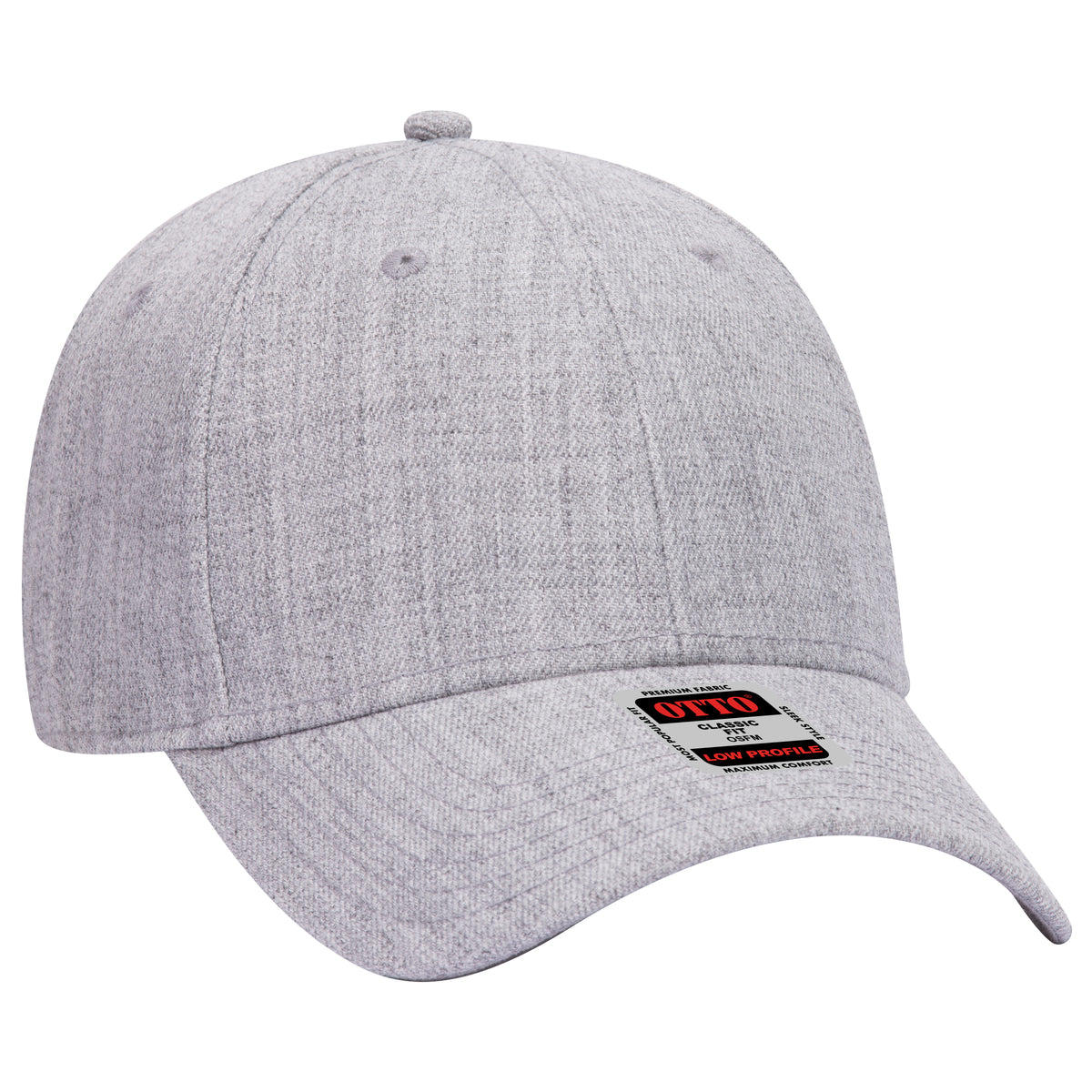 OTTO CAP 6 Panel Low Profile Baseball Cap OTTO 19-208 Otto Cap 074 - Heath. Gray OSFM - Adult