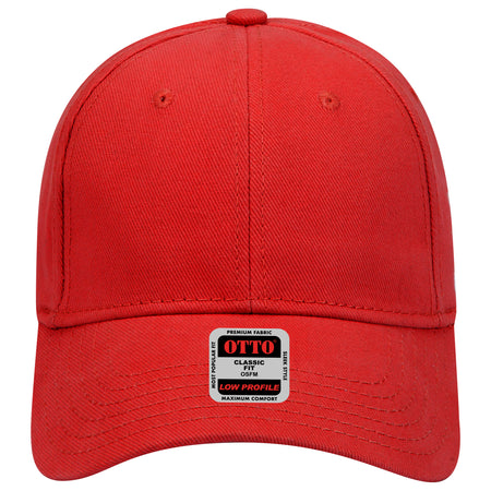 OTTO CAP 6 Panel Low Profile Baseball Cap OTTO 19-251 Otto Cap 002 - Red OSFM - Adult