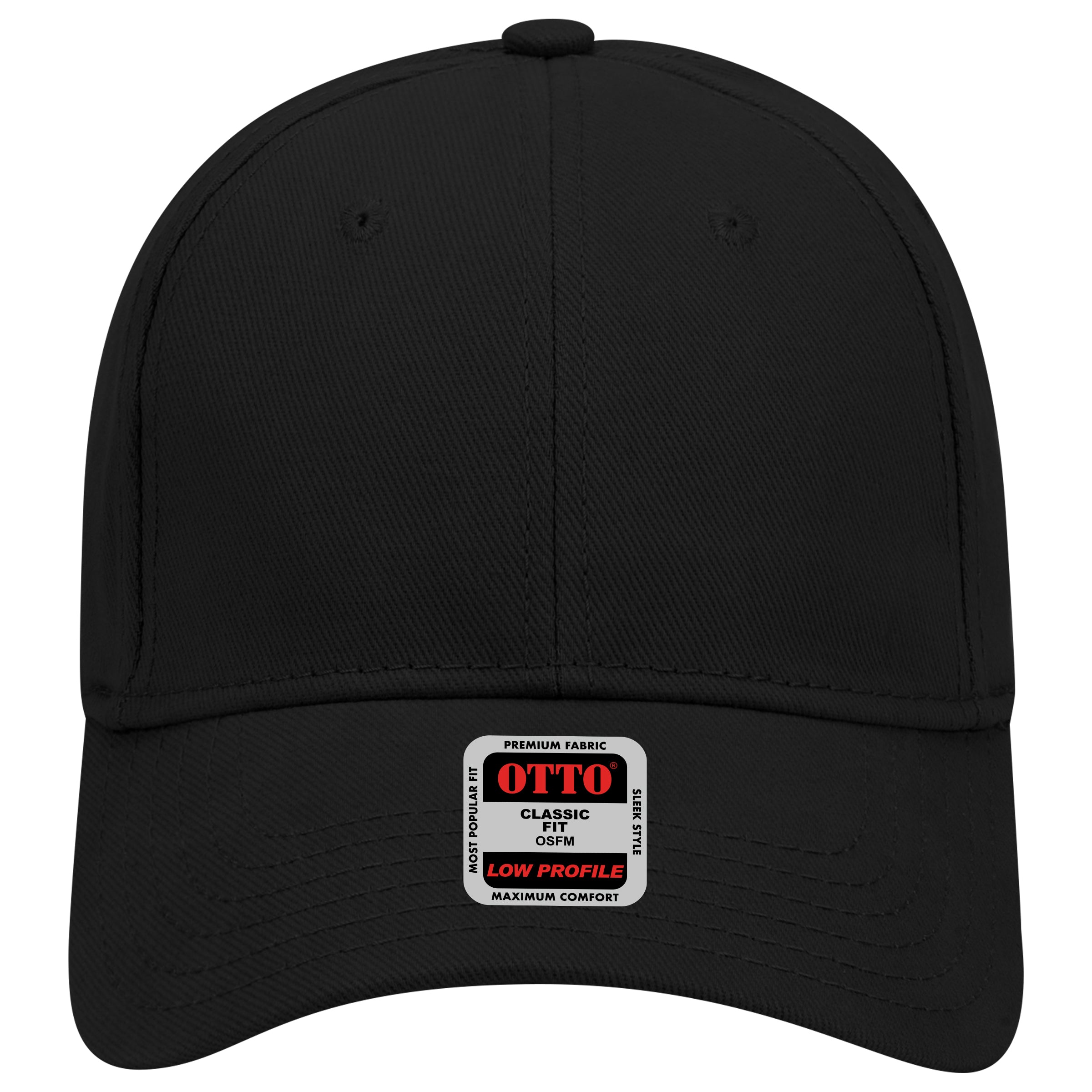 OTTO CAP 6 Panel Low Profile Baseball Cap OTTO 19-251 Otto Cap 003 - Black OSFM - Adult