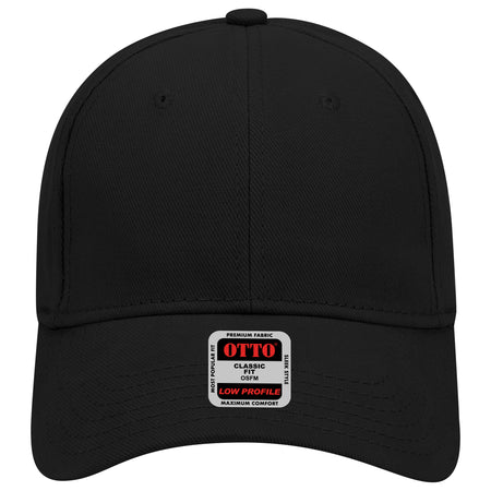 OTTO CAP 6 Panel Low Profile Baseball Cap OTTO 19-251 Otto Cap 003 - Black OSFM - Adult