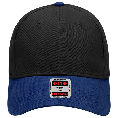 OTTO CAP 6 Panel Low Profile Baseball Cap OTTO 19-251 Otto Cap 0103 - Royal/Black OSFM - Adult