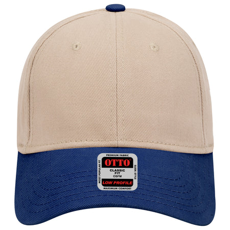 OTTO CAP 6 Panel Low Profile Baseball Cap OTTO 19-251 Otto Cap 0132 - Ryl/Kha OSFM - Adult