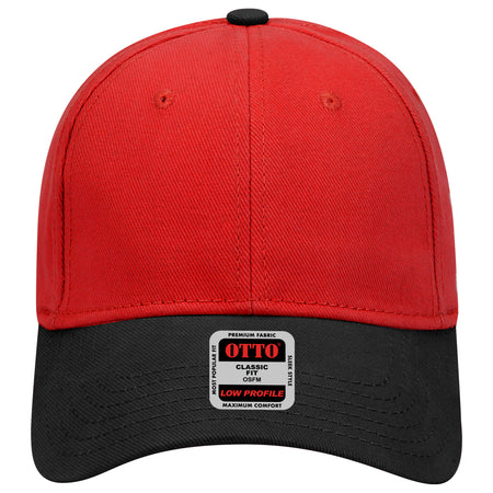 OTTO CAP 6 Panel Low Profile Baseball Cap OTTO 19-251 Otto Cap 0302 - Blk/Red OSFM - Adult