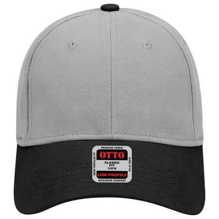 OTTO CAP 6 Panel Low Profile Baseball Cap OTTO 19-251 Otto Cap 0314 - Blk/Gry OSFM - Adult