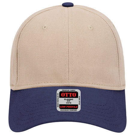 OTTO CAP 6 Panel Low Profile Baseball Cap OTTO 19-251 Otto Cap 0432 - Nvy/Kha OSFM - Adult