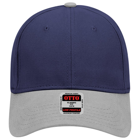 OTTO CAP 6 Panel Low Profile Baseball Cap OTTO 19-251 Otto Cap 1404 - Gry/Nvy OSFM - Adult