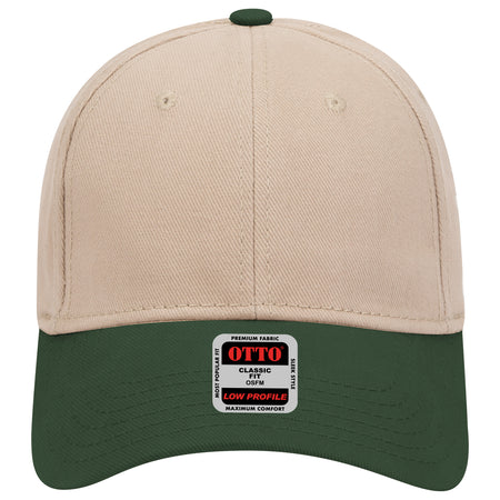 OTTO CAP 6 Panel Low Profile Baseball Cap OTTO 19-251 Otto Cap 1732 - Dk.Grn/Kha OSFM - Adult