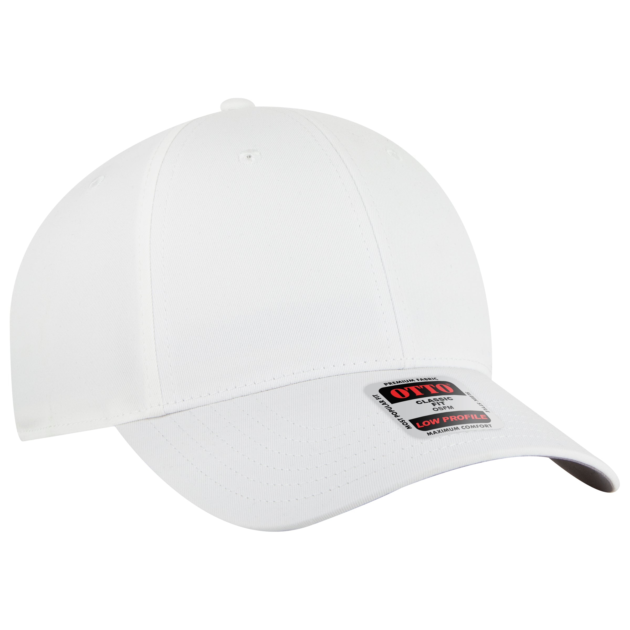 OTTO CAP 6 Panel Low Profile Baseball Cap OTTO 19-3 Otto Cap 016 - White OSFM - Adult