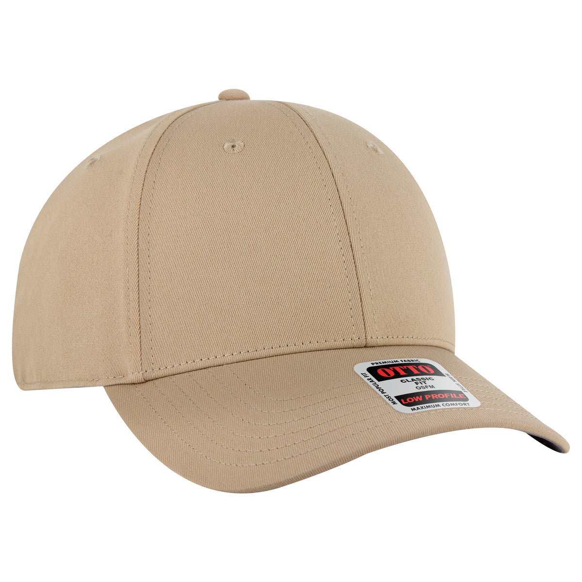 OTTO CAP 6 Panel Low Profile Baseball Cap OTTO 19-3 Otto Cap 032 - Khaki OSFM - Adult