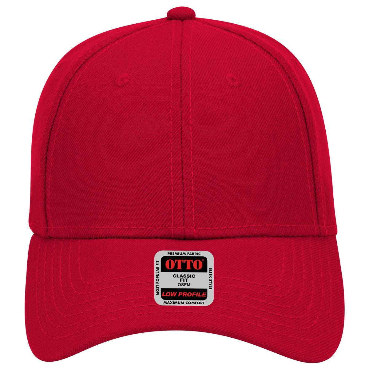 OTTO CAP 6 Panel Low Profile Baseball Cap OTTO 19-304 Otto Cap 002 - Red OSFM - Adult