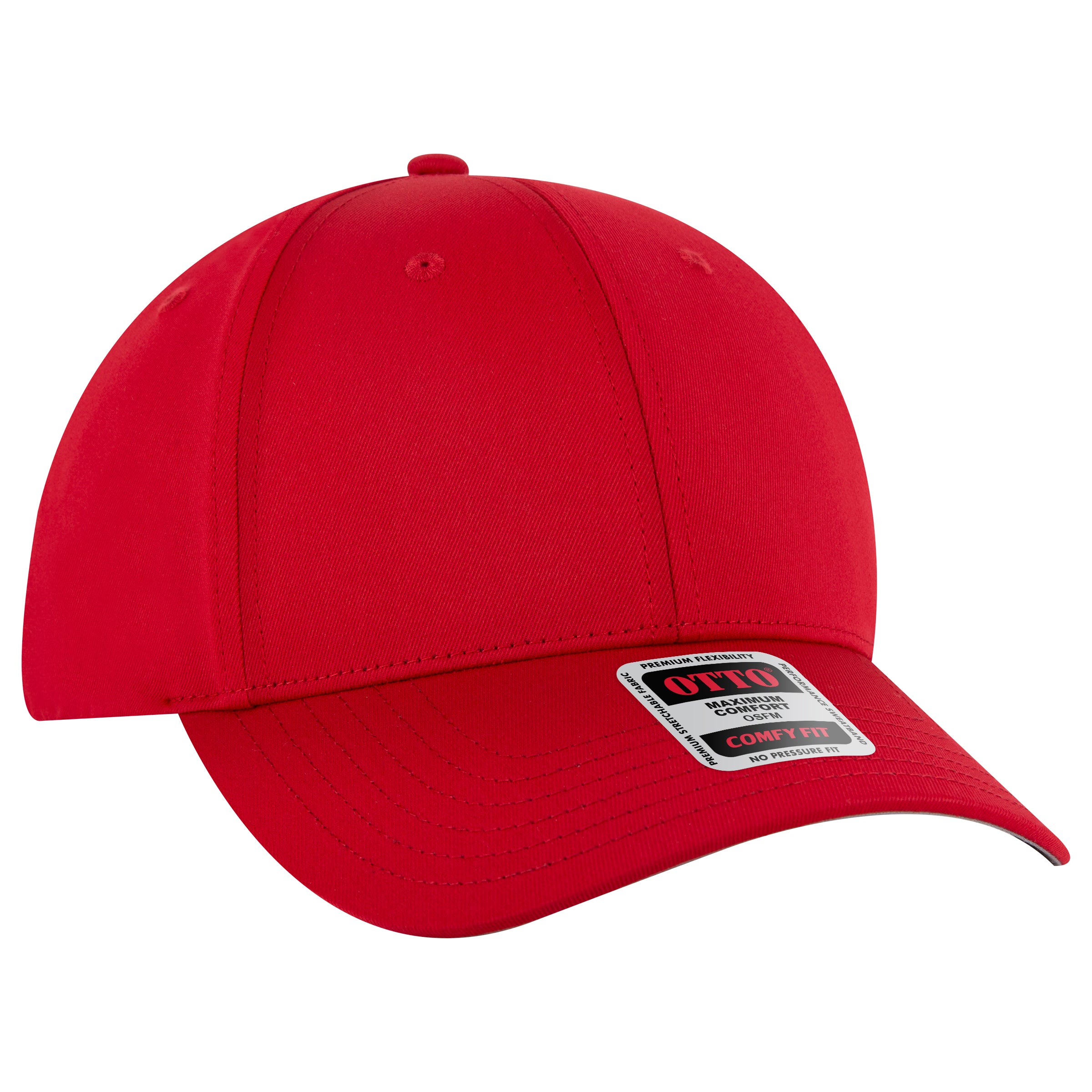 OTTO CAP "OTTO COMFY FIT" 6 Panel Low Profile Baseball Cap OTTO 19-4 Otto Cap 002 - Red OSFM - Adult