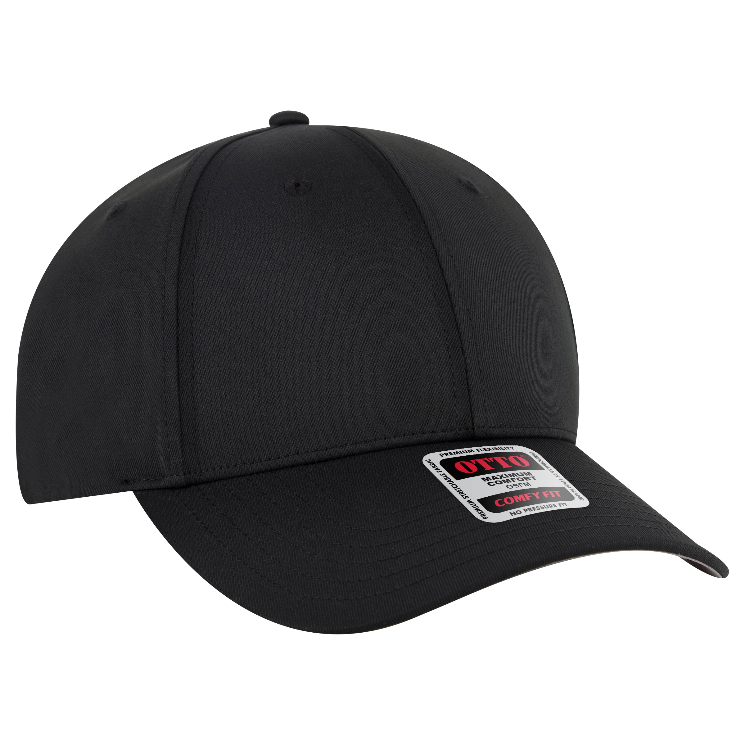 OTTO CAP "OTTO COMFY FIT" 6 Panel Low Profile Baseball Cap OTTO 19-4 Otto Cap 003 - Black OSFM - Adult