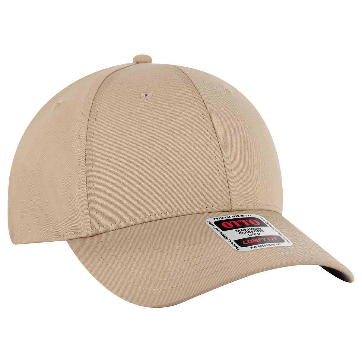 OTTO CAP "OTTO COMFY FIT" 6 Panel Low Profile Baseball Cap OTTO 19-4 Otto Cap 032 - Khaki OSFM - Adult