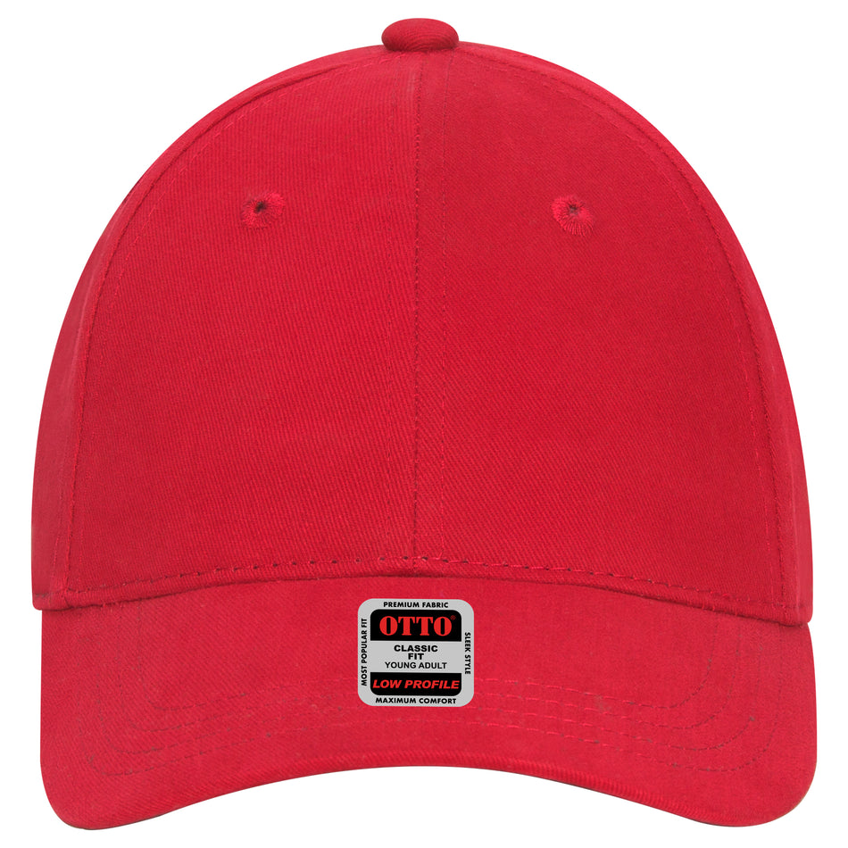 OTTO CAP 6 Panel Low Profile Baseball Cap OTTO 19-503 Otto Cap 002 - Red Young Adult