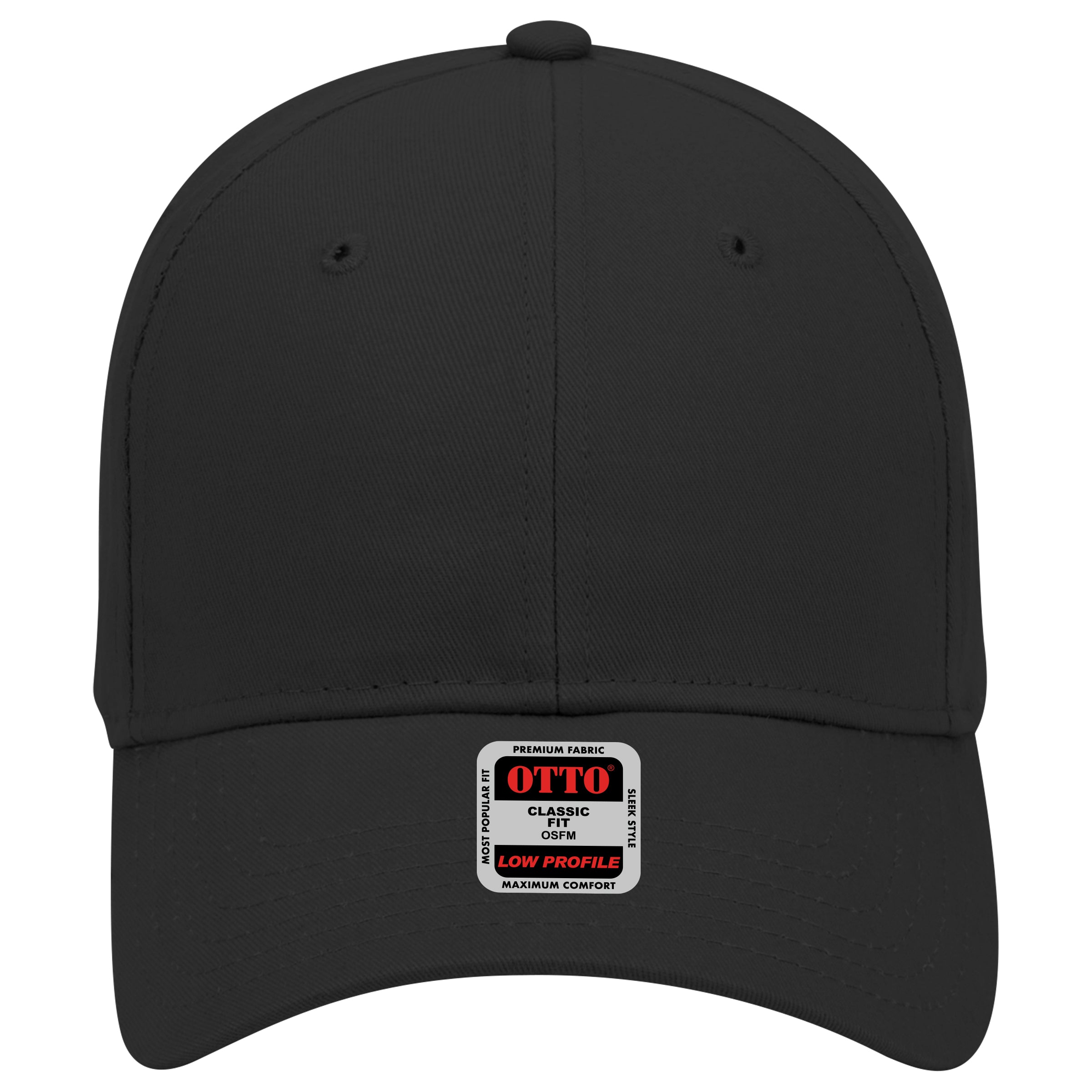 OTTO CAP 6 Panel Low Profile Baseball Cap OTTO 19-503 Otto Cap 003 - Black OSFM - Adult