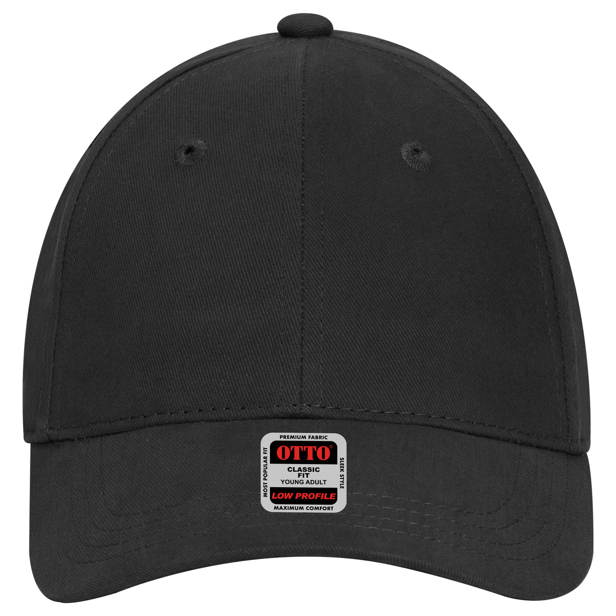 OTTO CAP 6 Panel Low Profile Baseball Cap OTTO 19-503 Otto Cap 003 - Black Young Adult