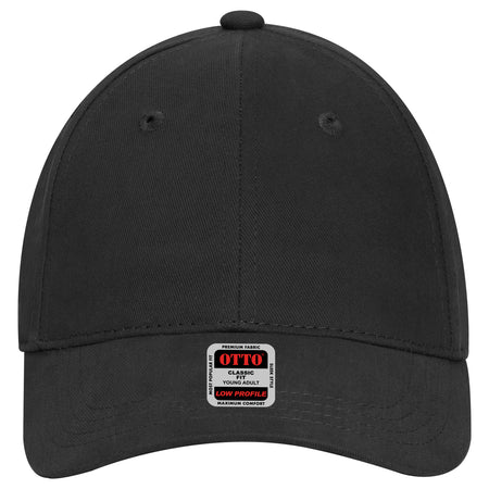 OTTO CAP 6 Panel Low Profile Baseball Cap OTTO 19-503 Otto Cap 003 - Black Young Adult