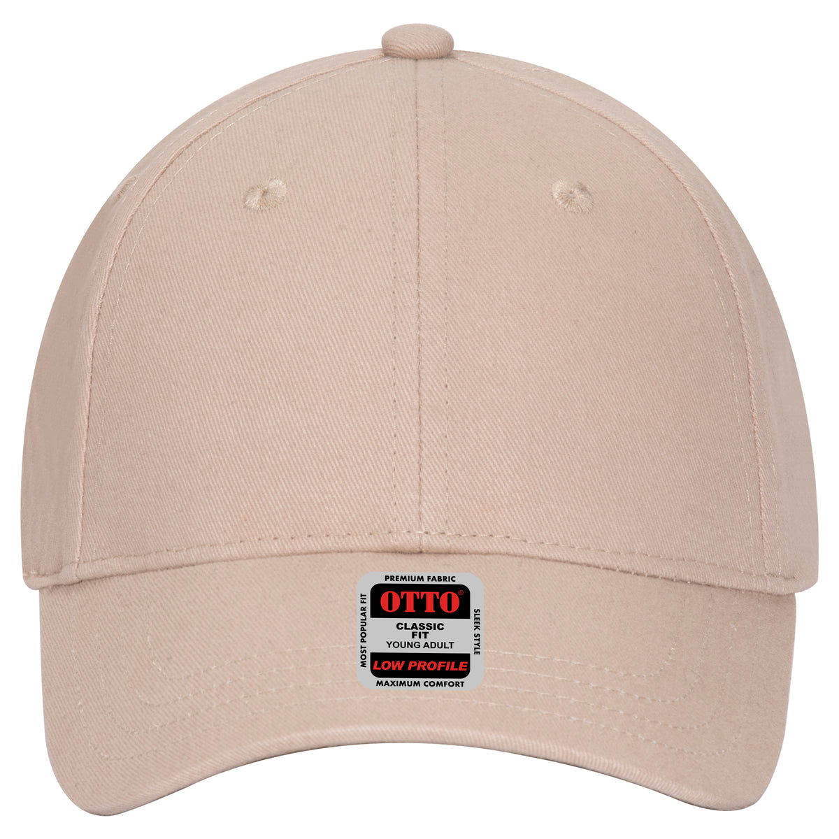 OTTO CAP 6 Panel Low Profile Baseball Cap OTTO 19-503 Otto Cap 032 - Khaki Young Adult