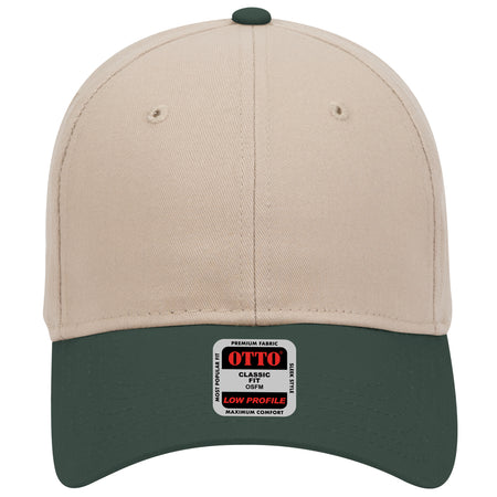 OTTO CAP 6 Panel Low Profile Baseball Cap OTTO 19-503 Otto Cap 1732 - Dk.Grn/Kha OSFM - Adult