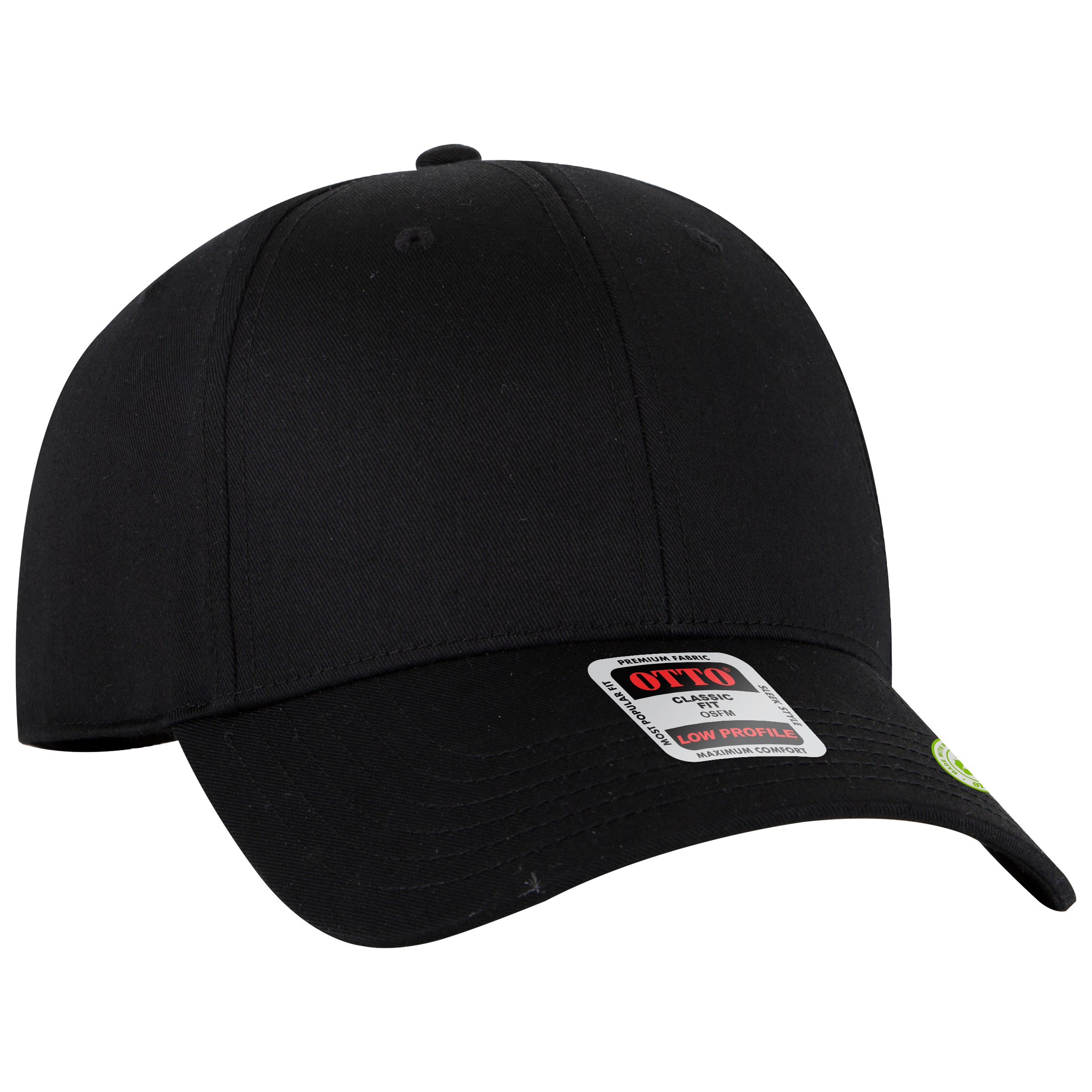 OTTO CAP 6 Panel Low Profile Baseball Cap OTTO 19-6 Otto Cap 003 - Black OSFM - Adult