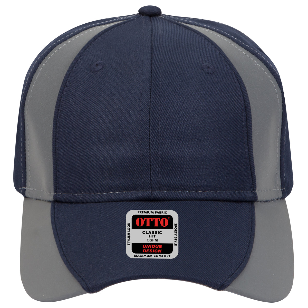 OTTO CAP 6 Panel Low Profile Baseball Cap OTTO 19-701 Otto Cap 0498 - Nvy/Ref.Gry OSFM - Adult