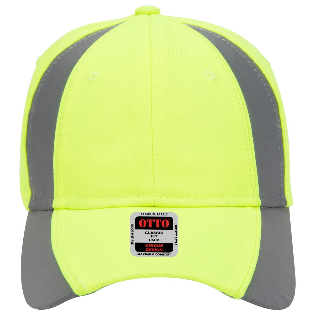 OTTO CAP 6 Panel Low Profile Baseball Cap OTTO 19-701 Otto Cap 4098 - N.Yel/Ref.Gry OSFM - Adult