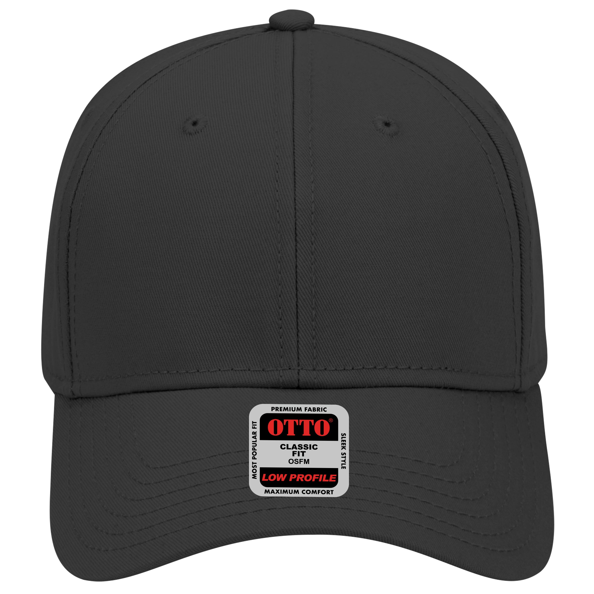 OTTO CAP 6 Panel Low Profile Baseball Cap OTTO 19-768 Otto Cap 003 - Black OSFM - Adult