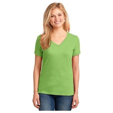 Joe's USA Ladies 5.4-oz 100% Cotton V-Neck T-Shirt