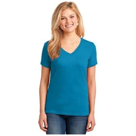 Joe's USA Ladies 5.4-oz 100% Cotton V-Neck T-Shirt