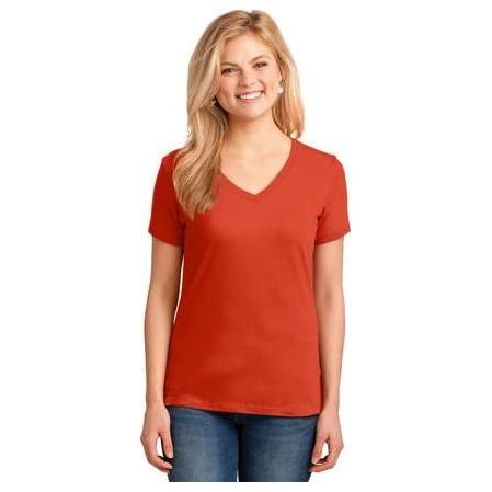 Joe's USA Ladies 5.4-oz 100% Cotton V-Neck T-Shirt