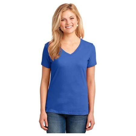 Joe's USA Ladies 5.4-oz 100% Cotton V-Neck T-Shirt