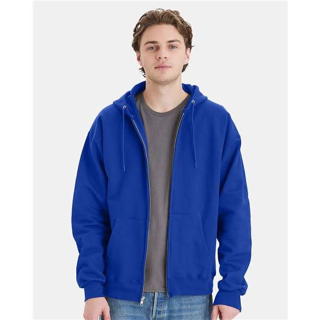 Hanes Ultimate Cotton® Full-Zip Hooded Sweatshirt - Hanes F280 Hanes Deep Royal S