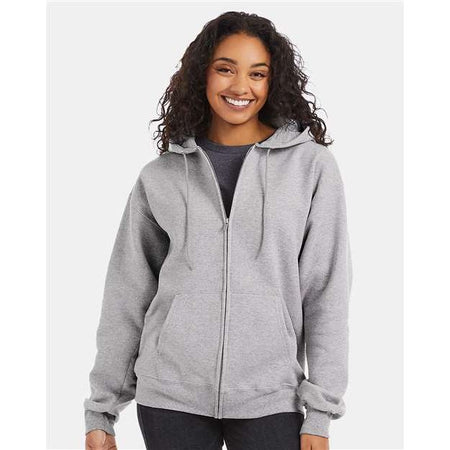 Hanes Ultimate Cotton® Full-Zip Hooded Sweatshirt - Hanes F280 Hanes Light Steel S